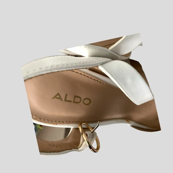 ALDO BROA White Cream Wedge Platform Barbie Open Toe Heel Shoe  Size 9 - Picture 7 of 7